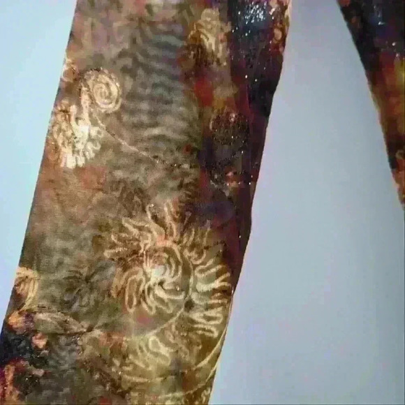 MARSELLIS COLLECTIONS | Women's Vintage Brown/BlackButton Up Sheer Card… - Picture 3 of 4